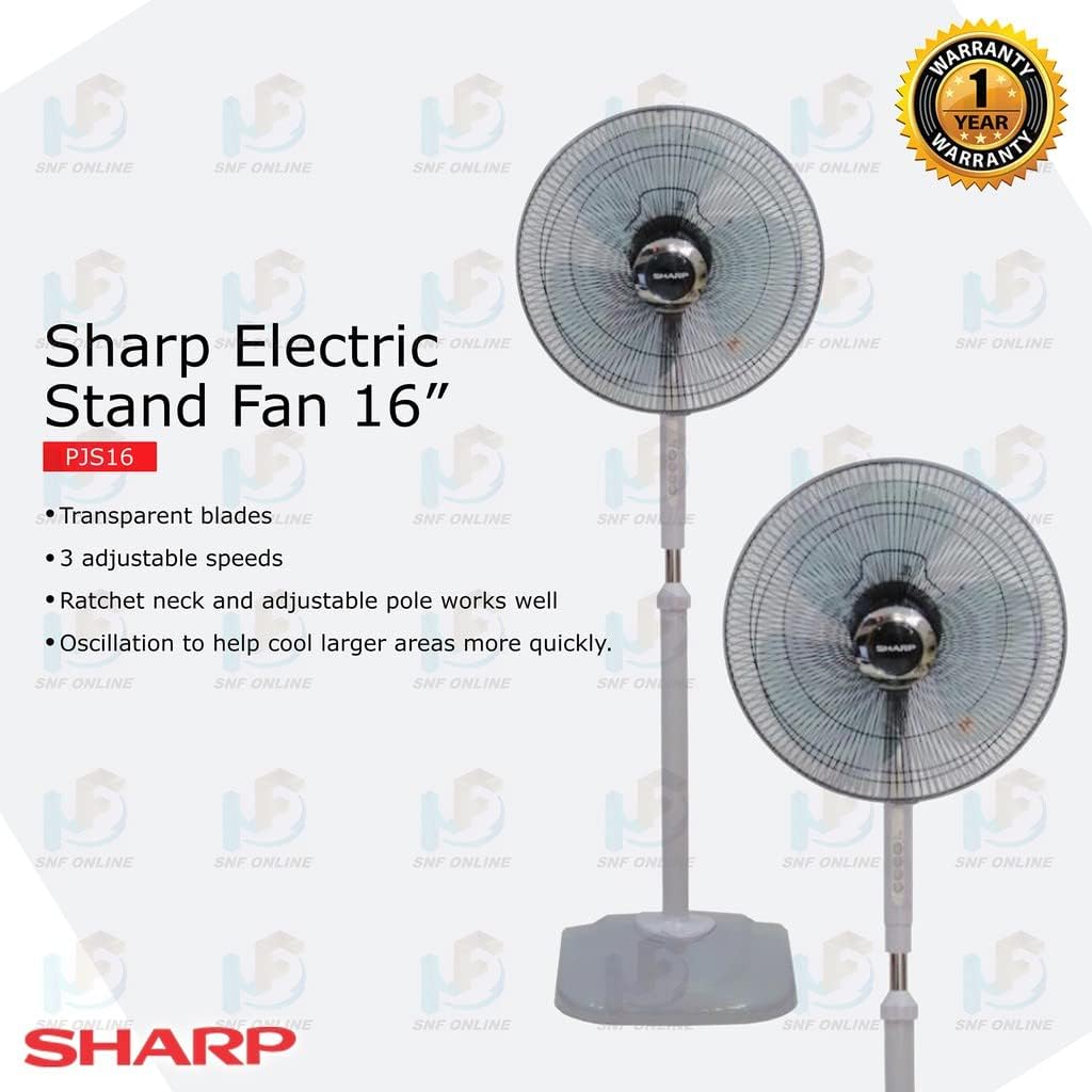 Sharp 16 Inches/40cms Blade 50 Watts Pedestal Free Standing Fan, Made In Malaysia, شارب مروحة قائمة بذاتها 16 انش/40 سم بشفرة 50 واط، صنعت في ماليزيا Sharp 16 Inches/40cms Blade 50 Watts Pedestal Free Standing Fan, Made In Malaysia, شارب مروحة قائمة بذاتها 16 انش/40 سم بشفرة 50 واط، صنعت في ماليزيا